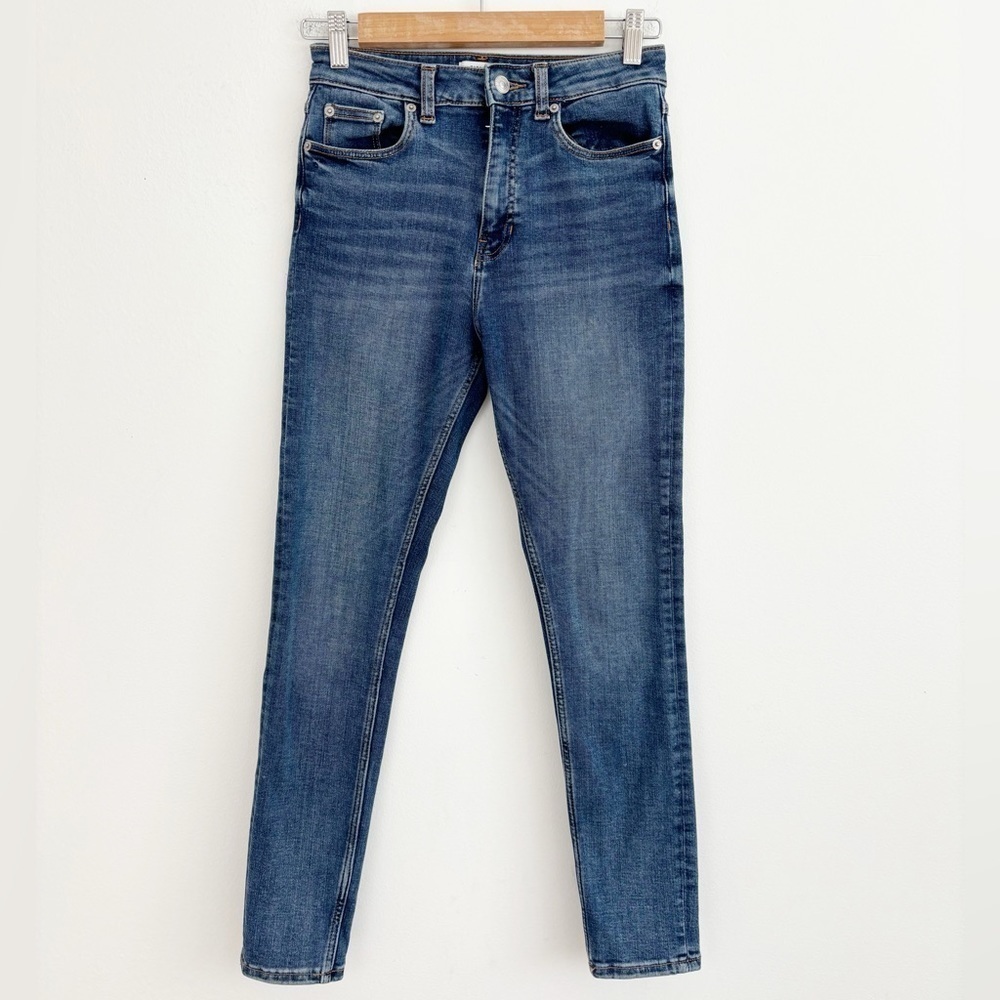 Zara Women Blue Washed High Rise Fly Zip Skinny Fit Casual Denim Jeans Size 4 - Picture 2 of 12